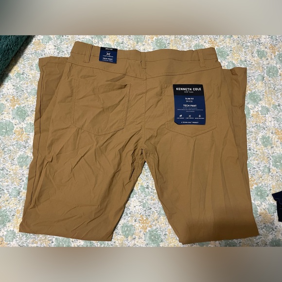 Kenneth Cole Men's Brown Chinos - Slim Fit tech pant | 34x32 - Picture 2 of 2